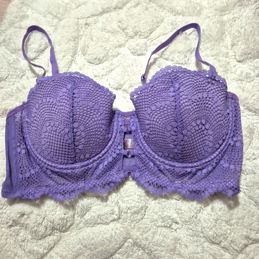 Adore Me Purple Lace Balconette Bra Intimates..SIZE:38C